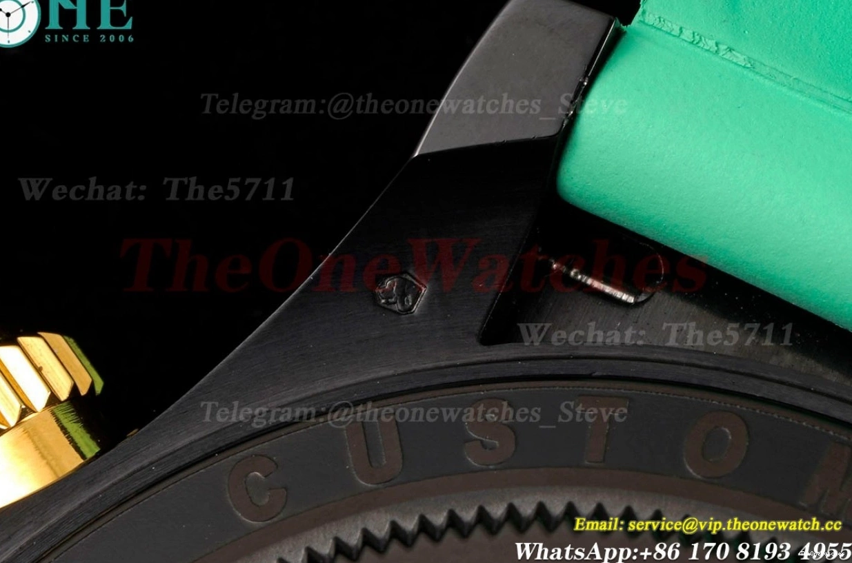 N6F Skeleton DLC Rubber 40mm Green RU DD4130 Dial Blaken On Daytona 0328